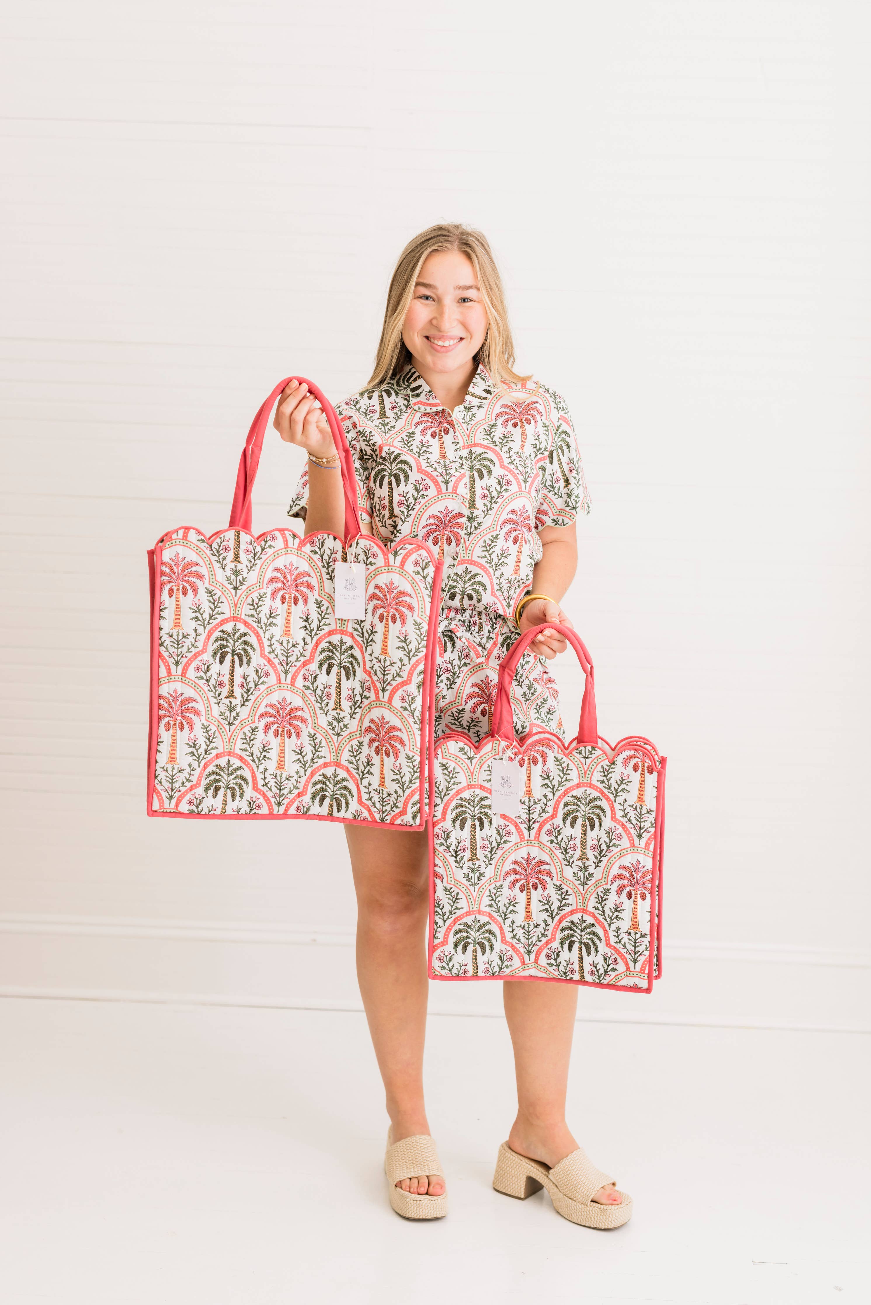 Resort Travel Palma Rosa Luxe | Quilted Large Tote