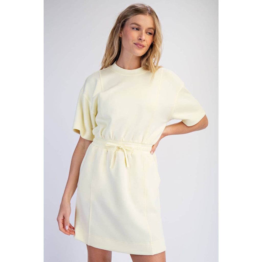 MODAL SCUBA LUXE SHORT SLEEVE MINI DRESS