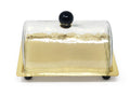 Rectangle Cake Dome Gold with Ball Knob - 10.2"L