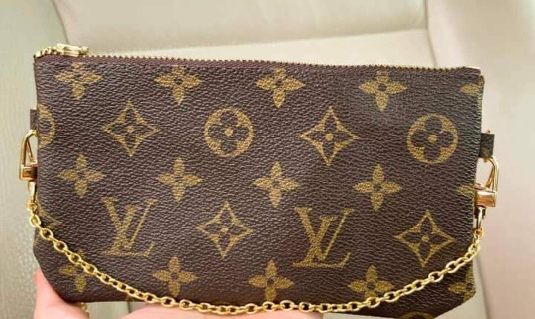 Upcycled double-sided  Louis crossbody