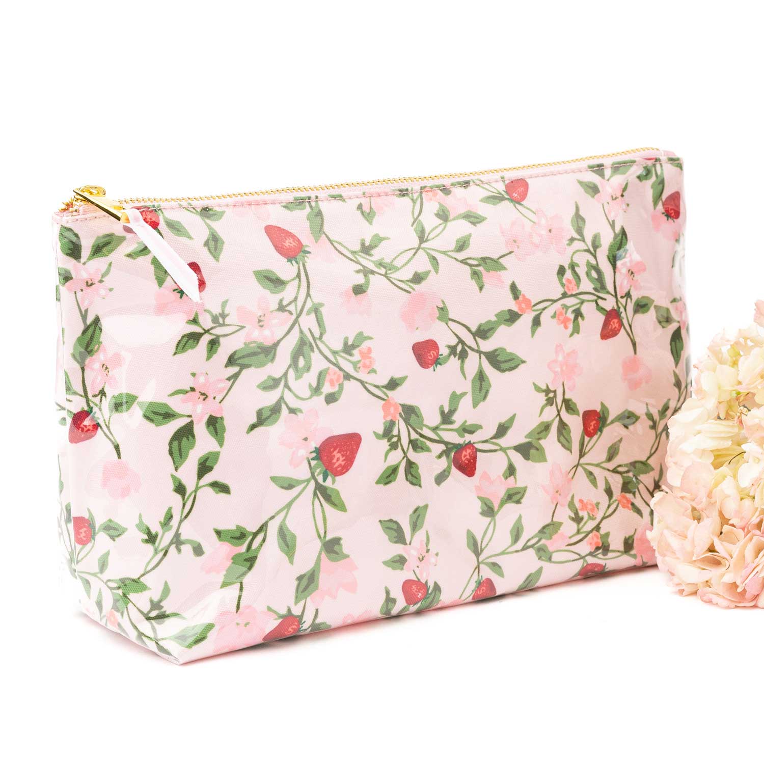 Berry Botanical Clear Coated Travel Cosmetic Case