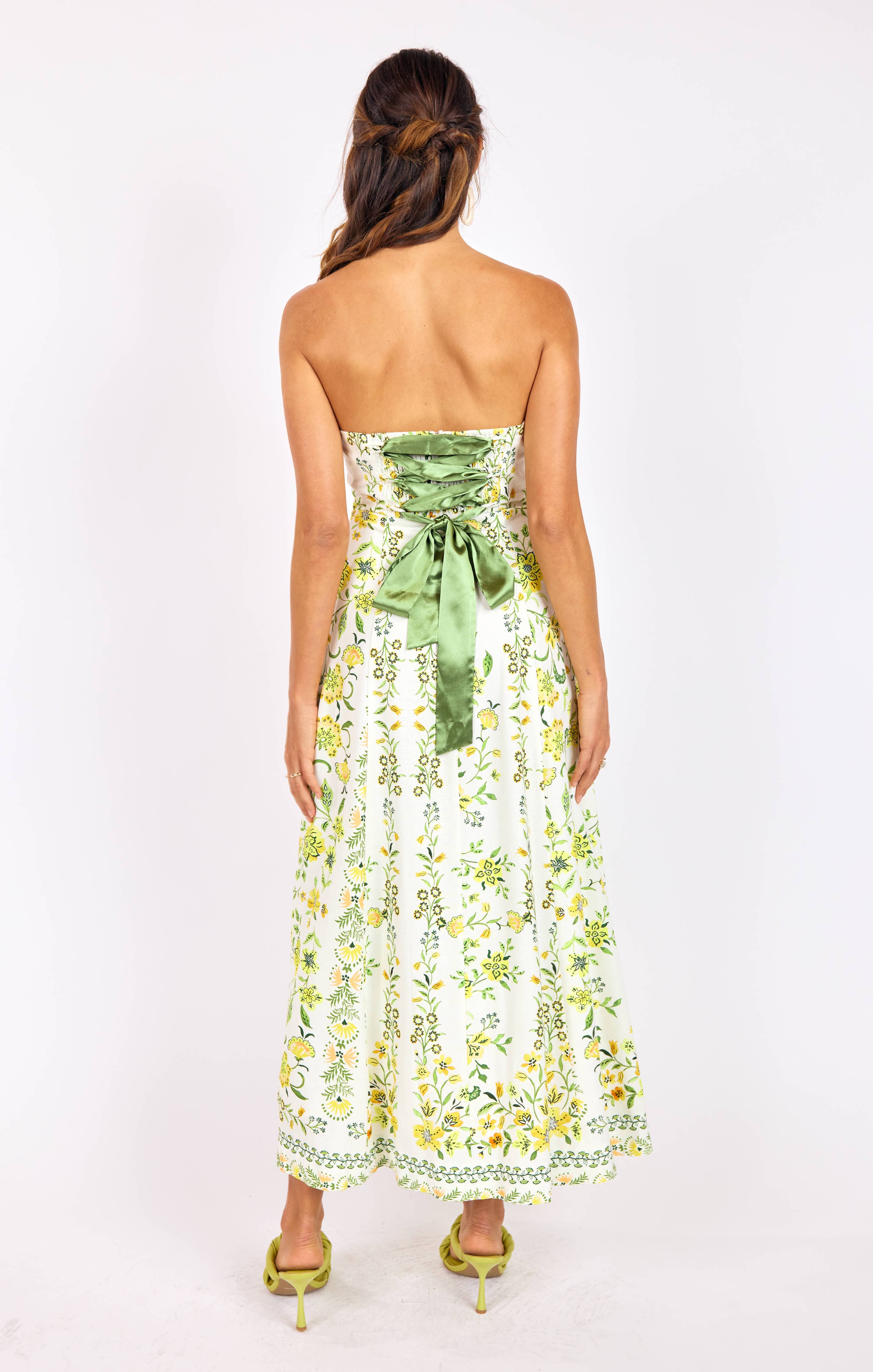 Dandelion Dreams Tube Maxi Dress:CITRON MULTI