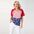 Brianna Hooded Tee with Stars & Stripes