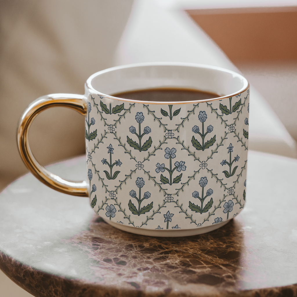 *NEW* Floral Quilt Coffee Mug - Spring Decor & Gifts