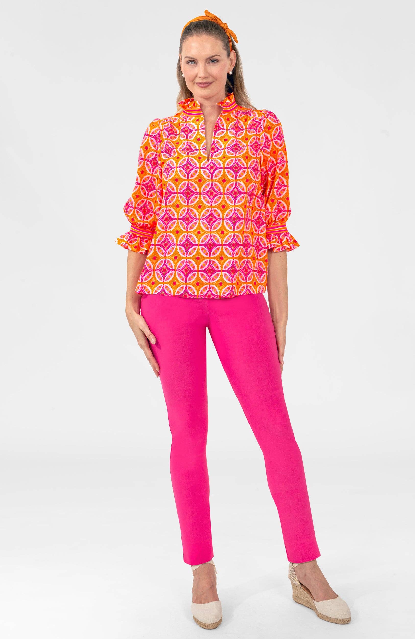 Ruffleneck Tunic - Smell The Roses