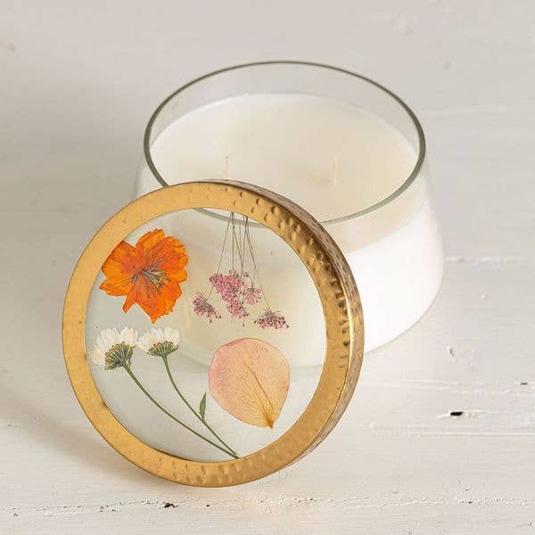 Signature Pressed Floral Candle - Apricot Rose