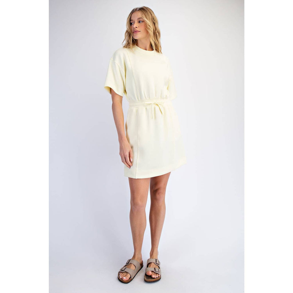 MODAL SCUBA LUXE SHORT SLEEVE MINI DRESS