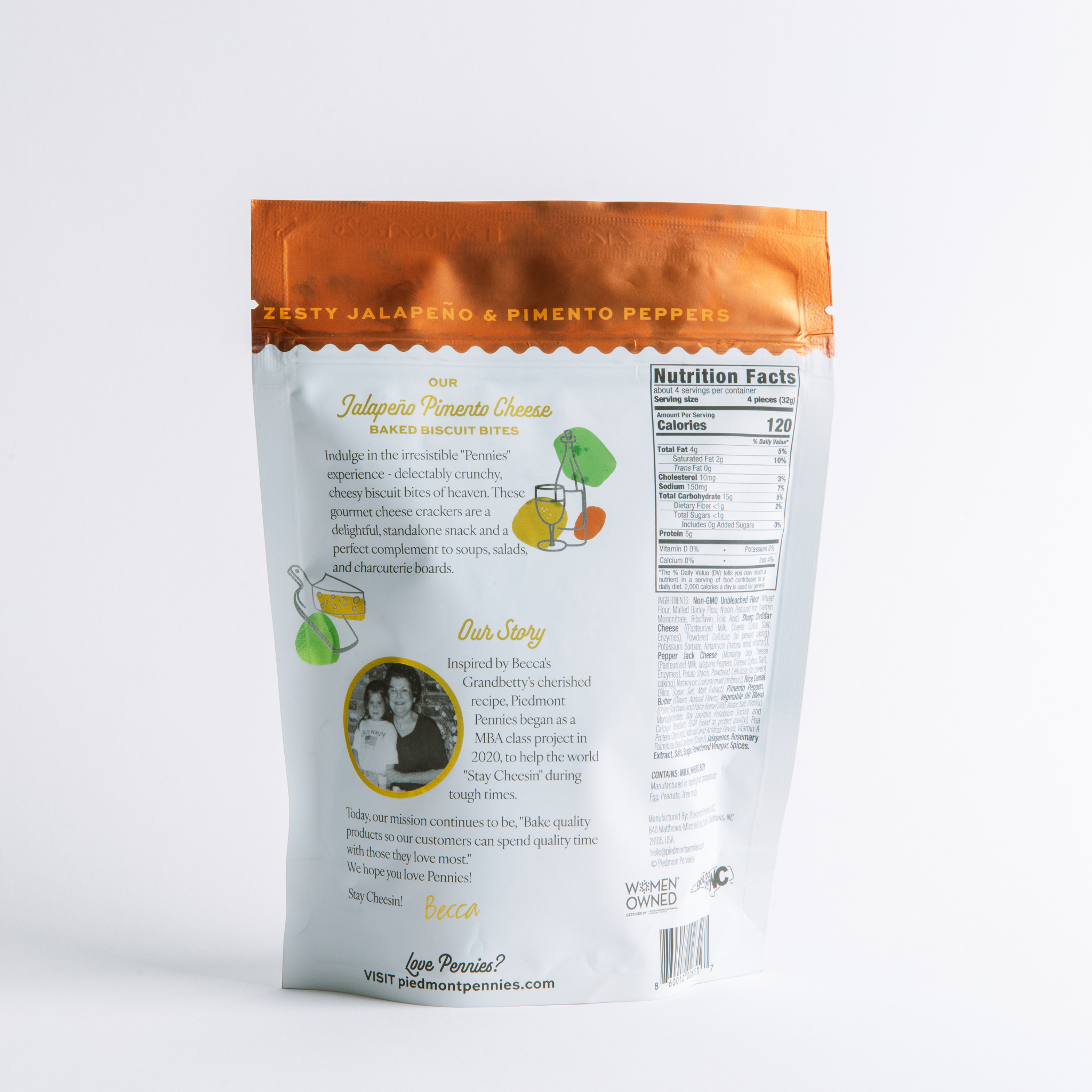 Jalapeno Pimento Cheese Crackers, Medium Pouches, (20)