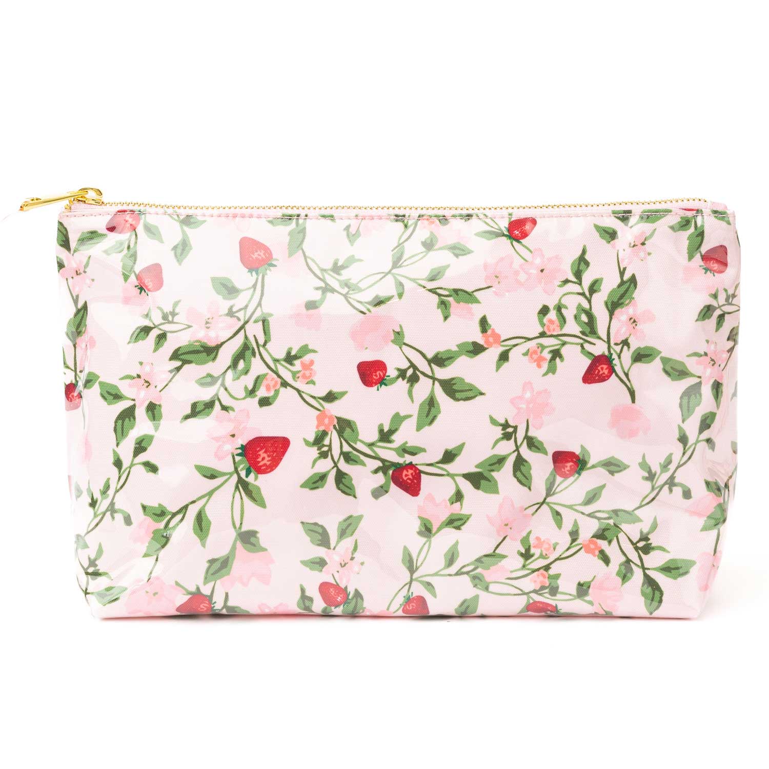 Berry Botanical Clear Coated Travel Cosmetic Case
