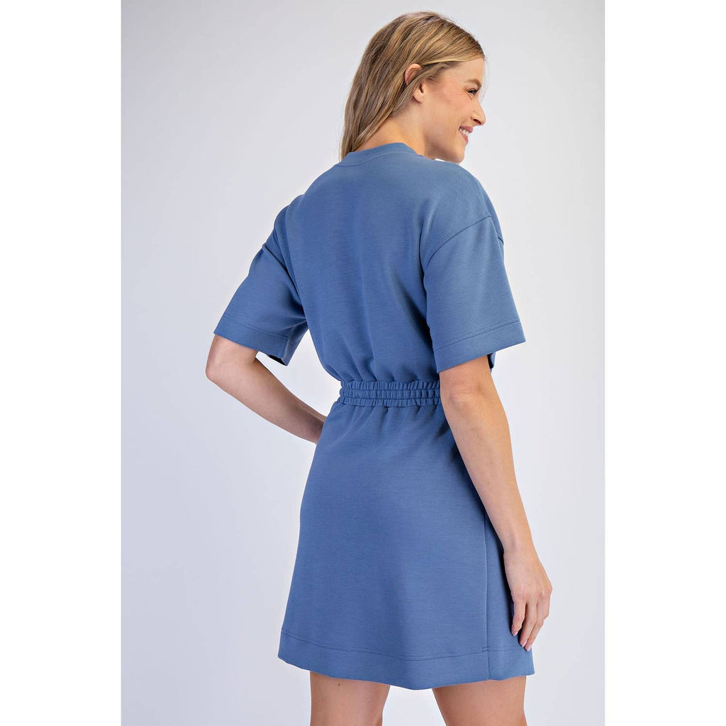MODAL SCUBA LUXE SHORT SLEEVE MINI DRESS