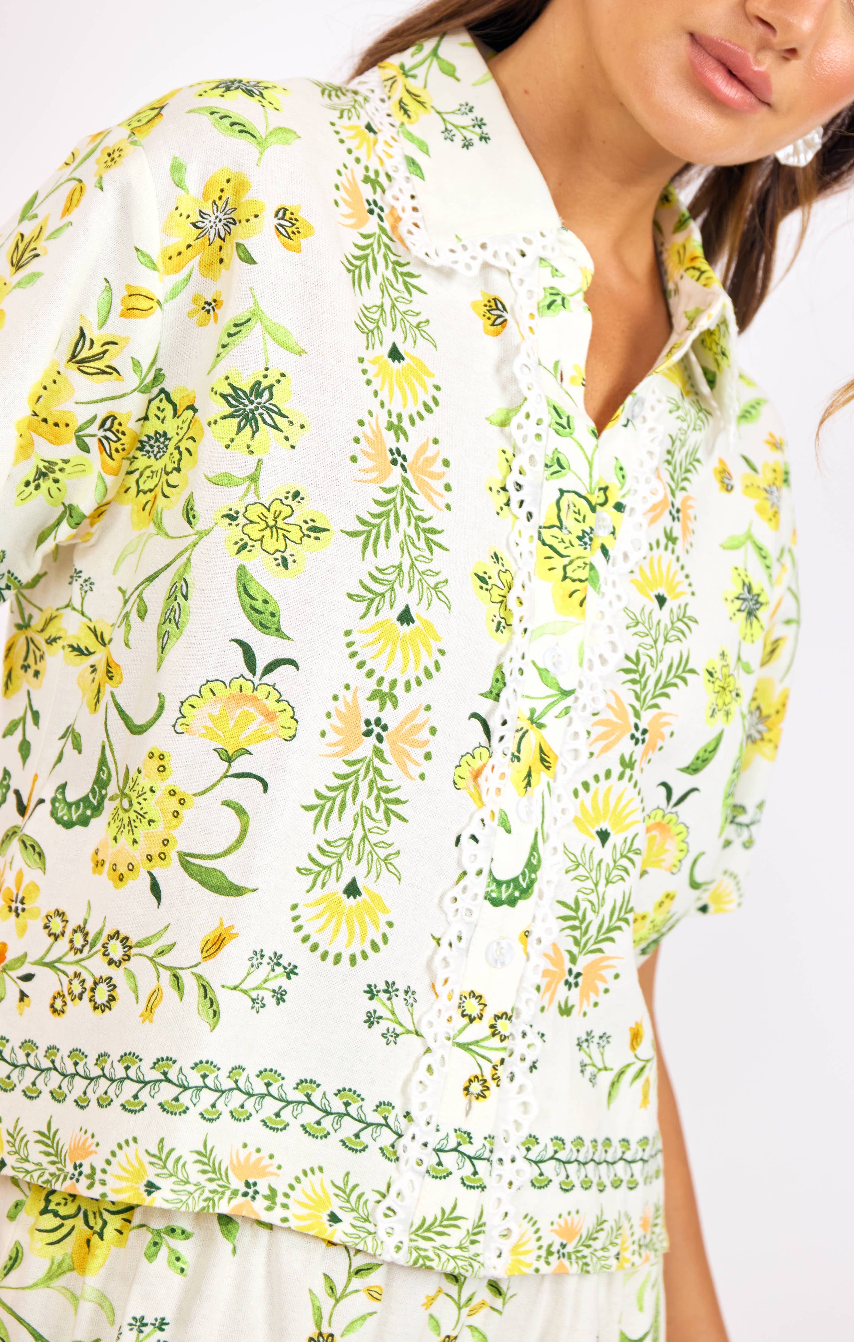 Dandelion Dreams Floral Shirt:CITRON MULTI