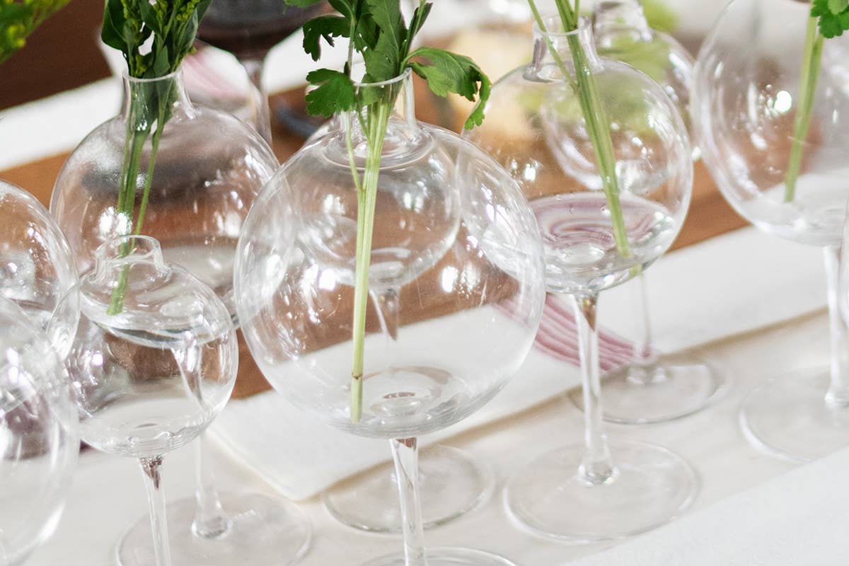 Clear Wine Glass Shaped Flower Vase, Large