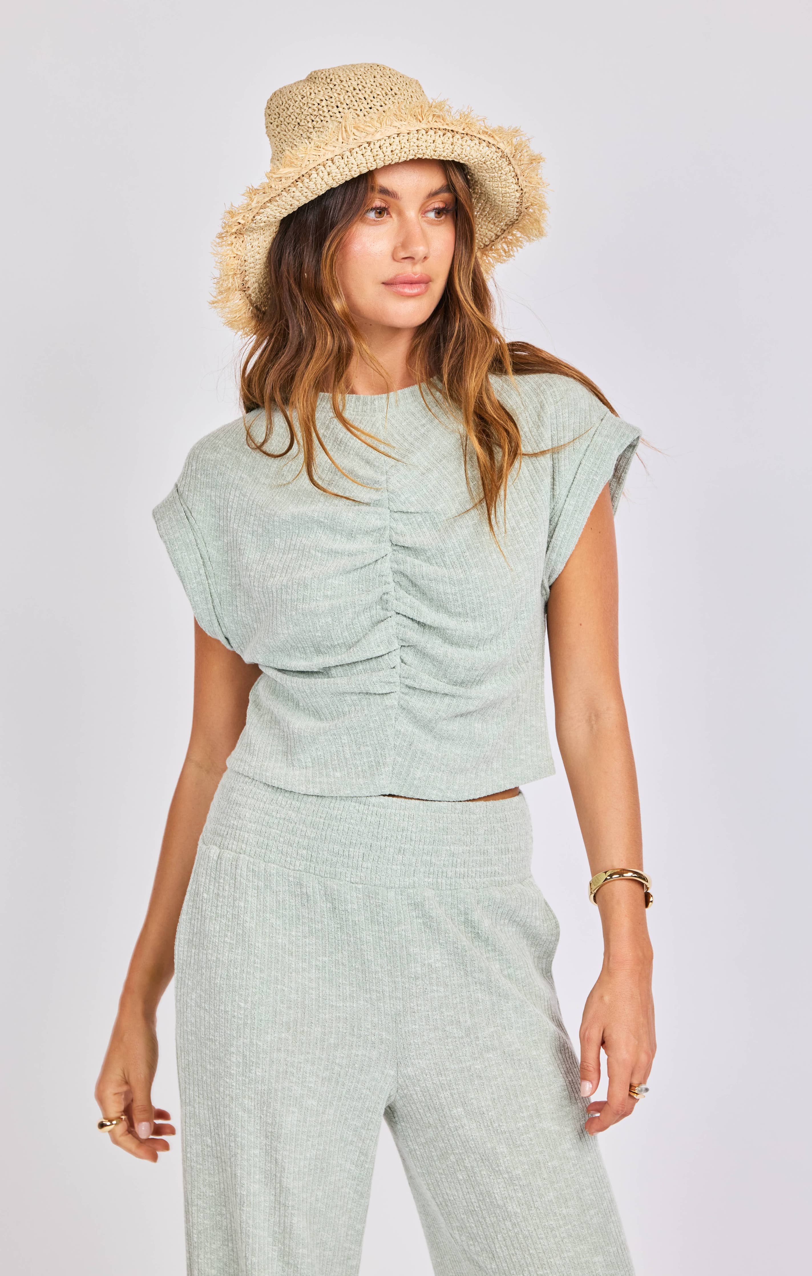 Laguna Ruched Top:LIGHT SAGE