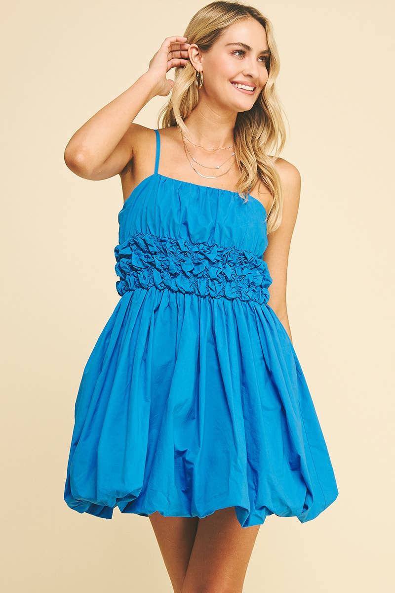 BUBBLE HEM MINI DRESS - 5858D