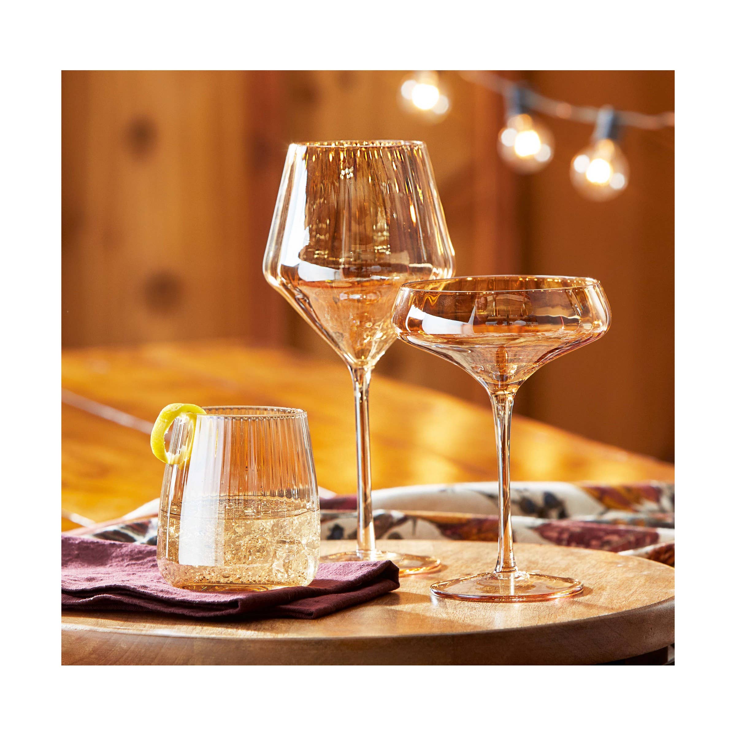 Chelsea Optic Coupe Glass Amber Everyday