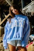 IT2594-2BEACH | Reversible Mock-neck Crop Sweatshirt