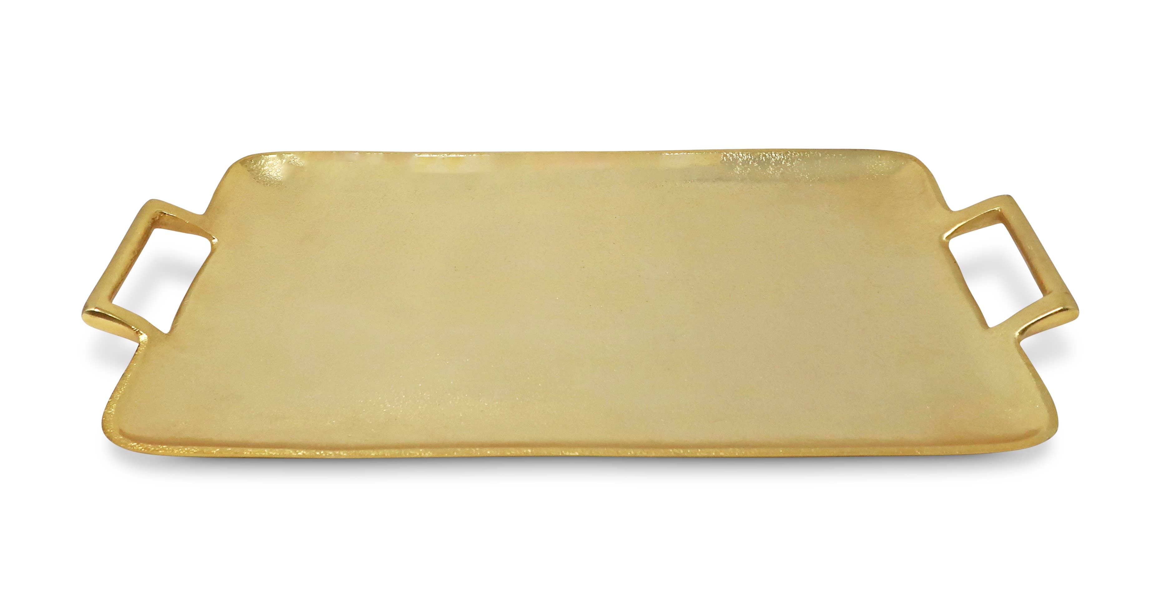 Gold Rectangle Serving Tray with Handles