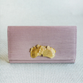 Lavender Grass Cloth Clutch with Gold Hardware