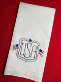 USA Flag Crest Huck Towel
