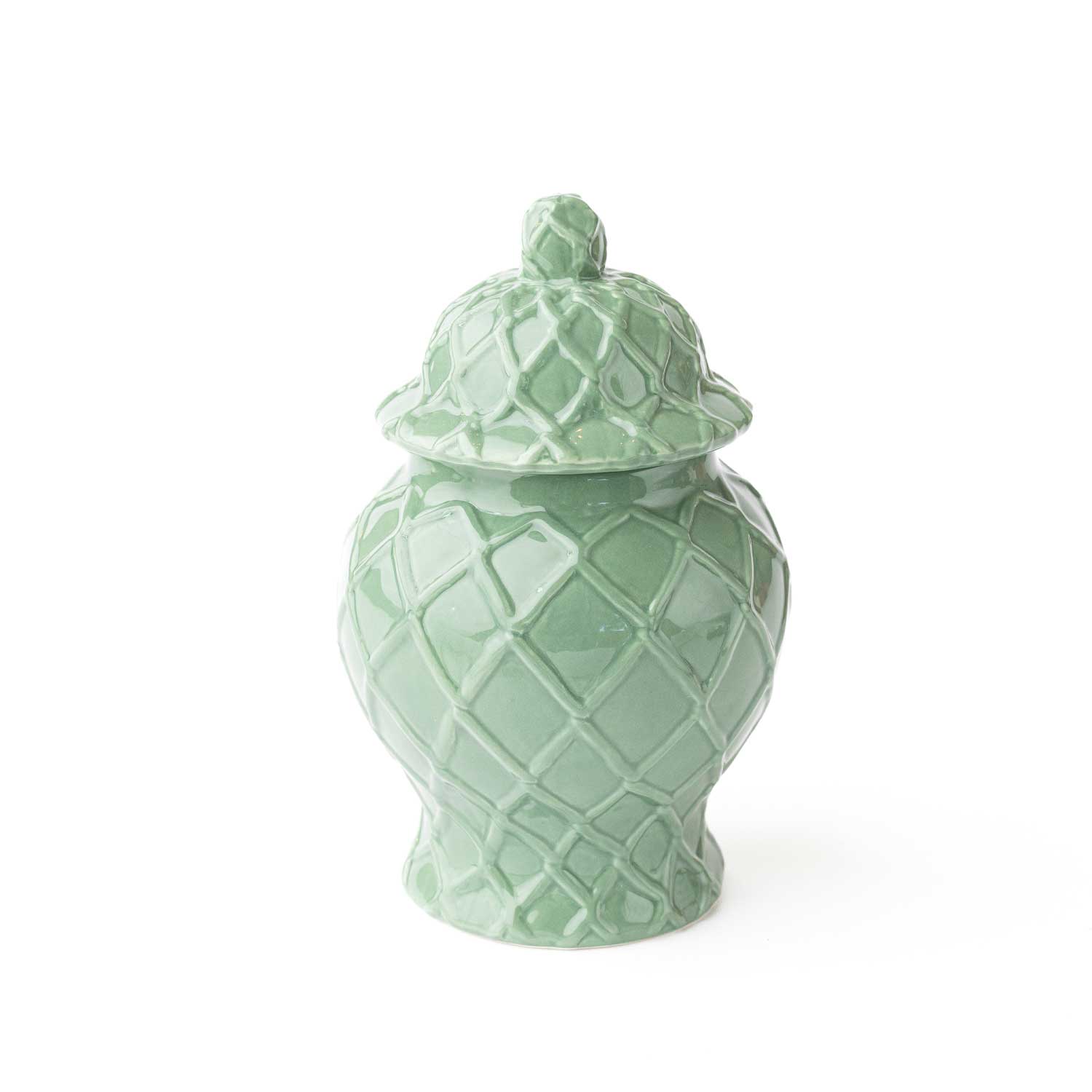 Green Textured Ginger Jar - Small