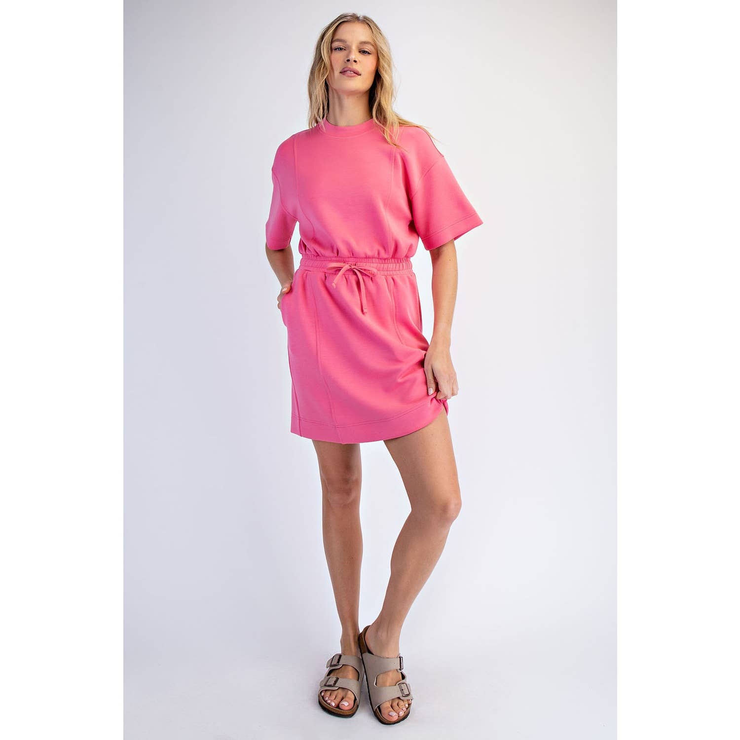 MODAL SCUBA LUXE SHORT SLEEVE MINI DRESS