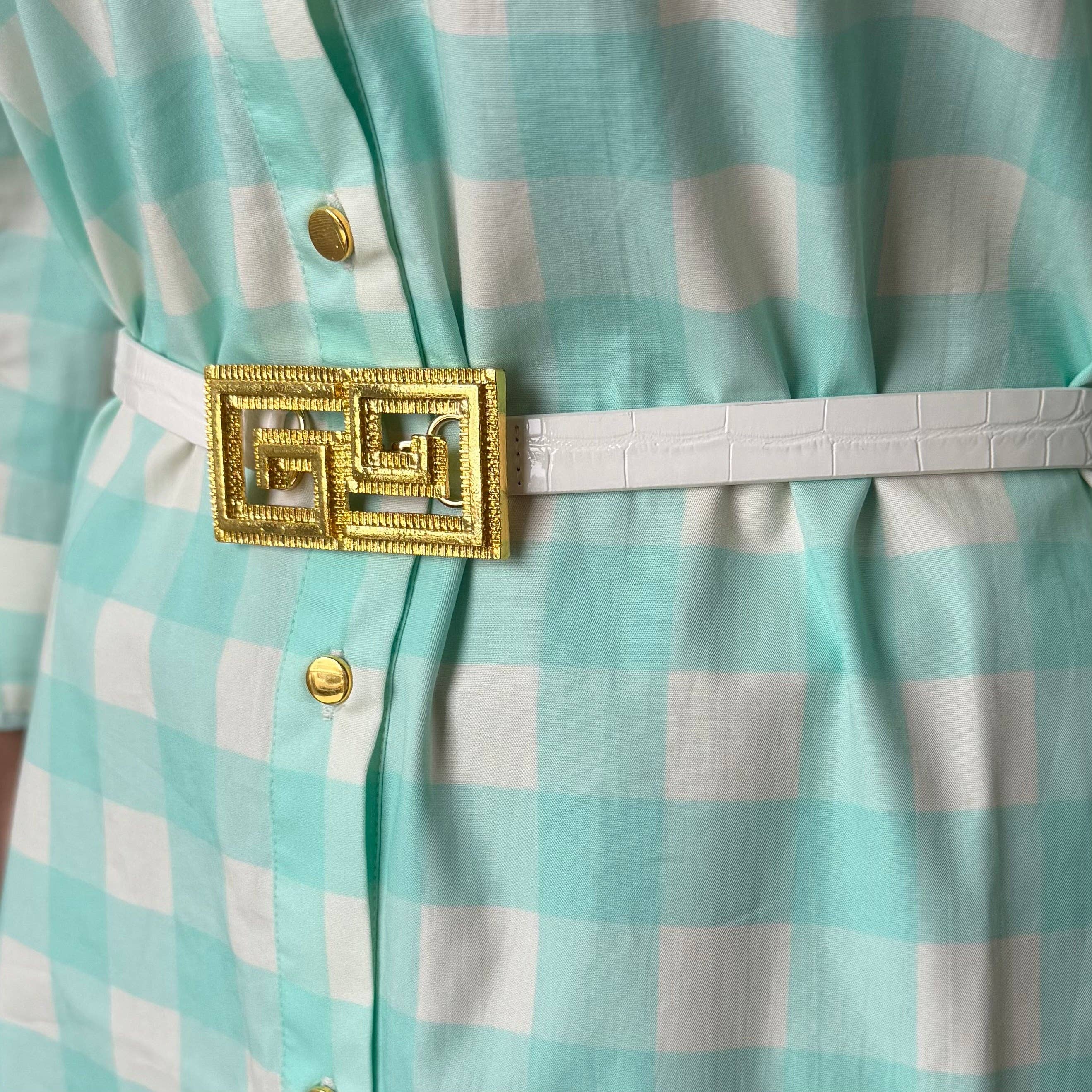 Thin White Crocodile Leather Belt