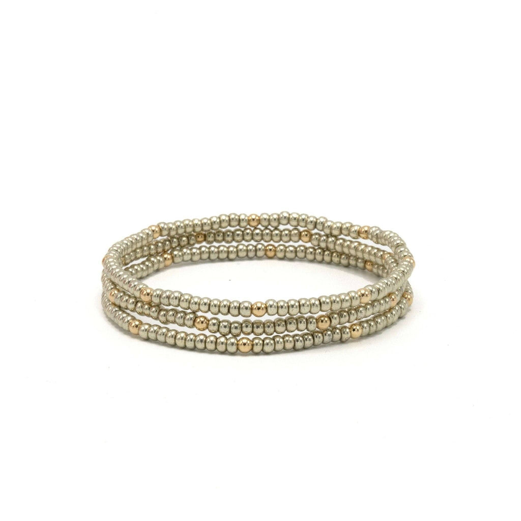 OG Classic Bracelet Stack in Platinum + Gold Filled