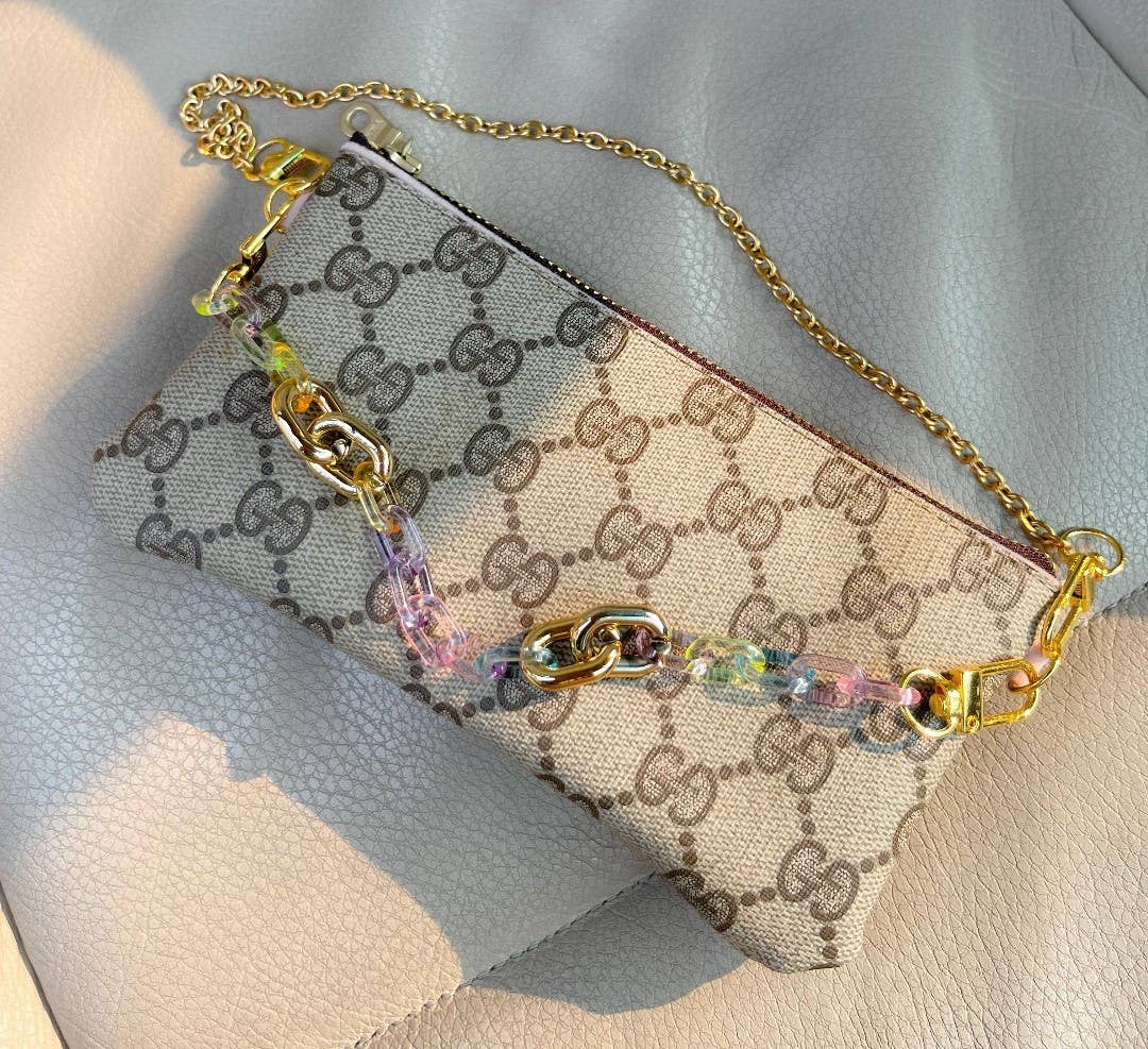 Upcycled double sided cocktail bag