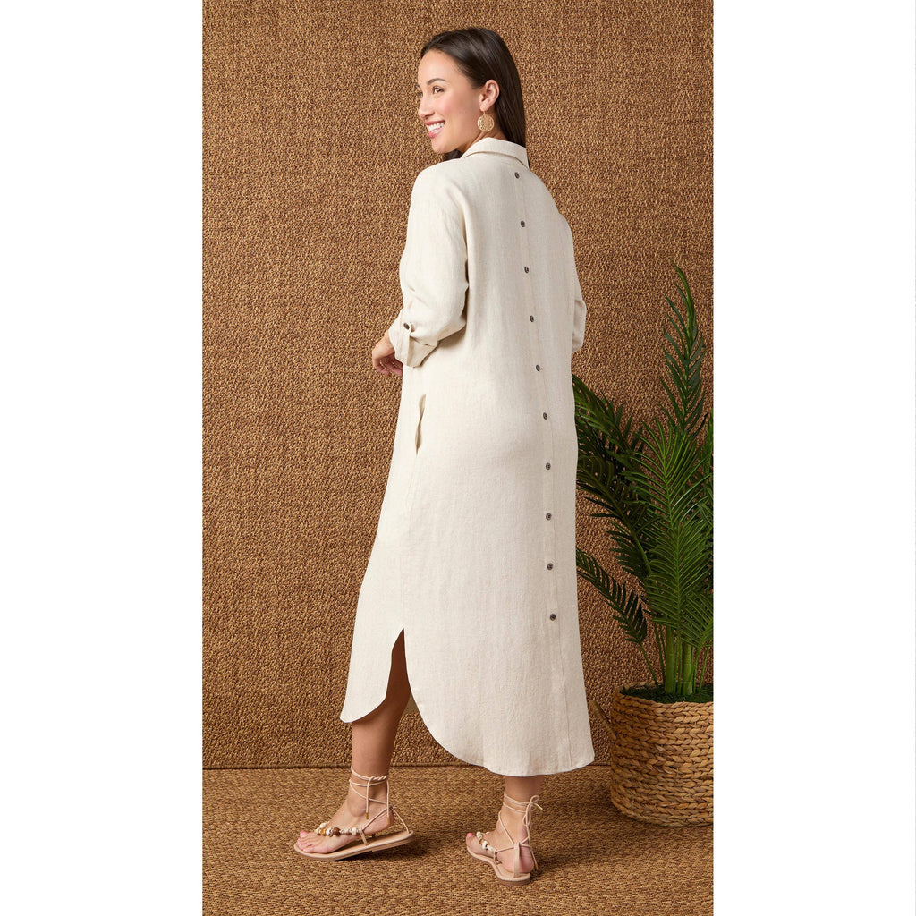 Keira Long Sleeve Dress with Back Button Detail