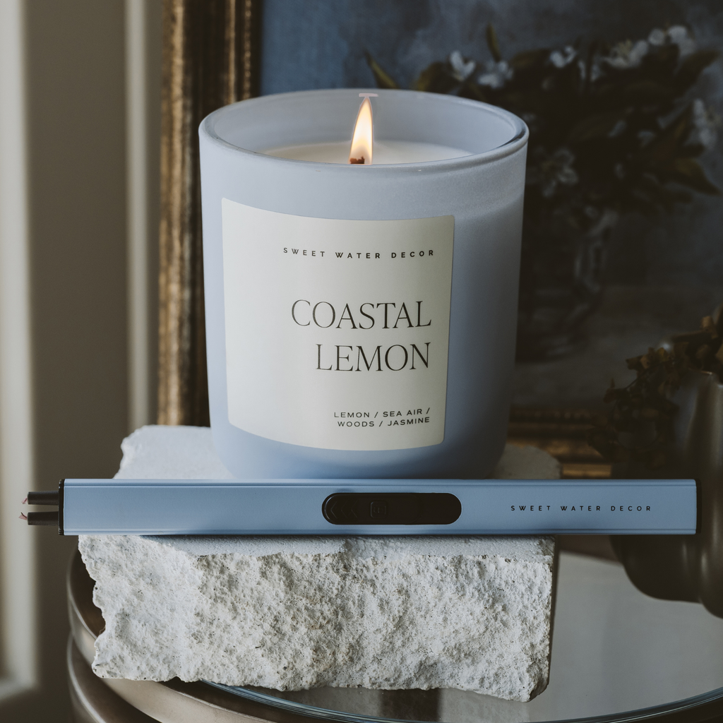 *NEW* Coastal Lemon 15 oz Soy Candle, Matte Jar - Home Decor