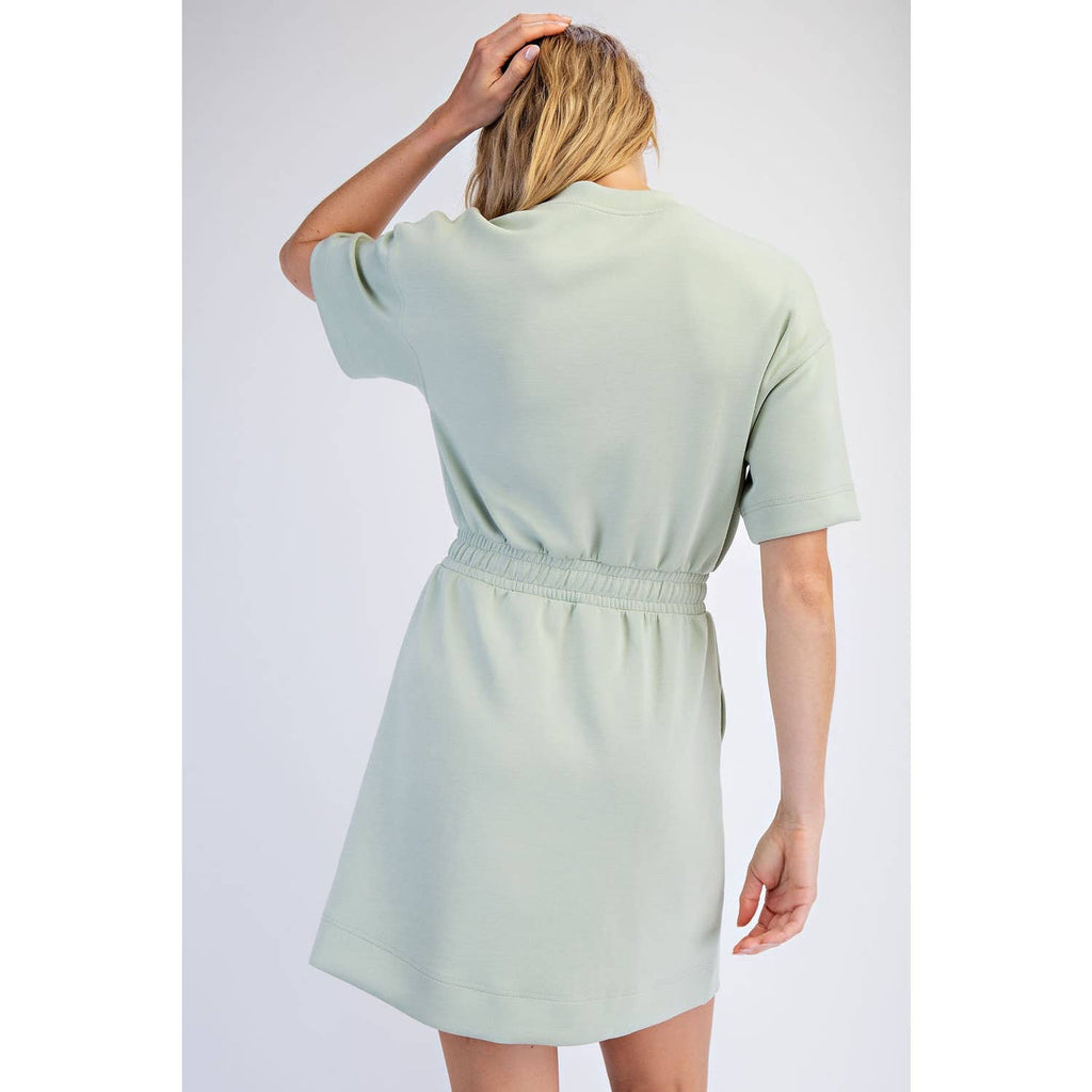 MODAL SCUBA LUXE SHORT SLEEVE MINI DRESS