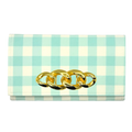 Blue and White Buffalo Check Clutch
