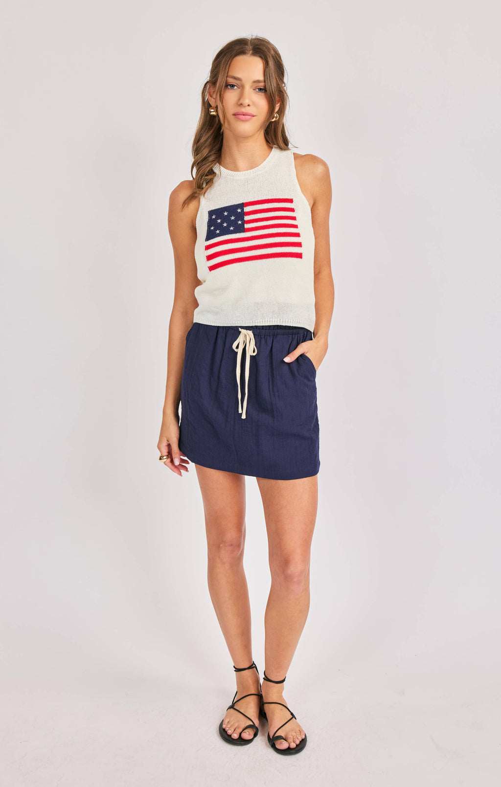 American Spirit Sweater Tank:IVORY