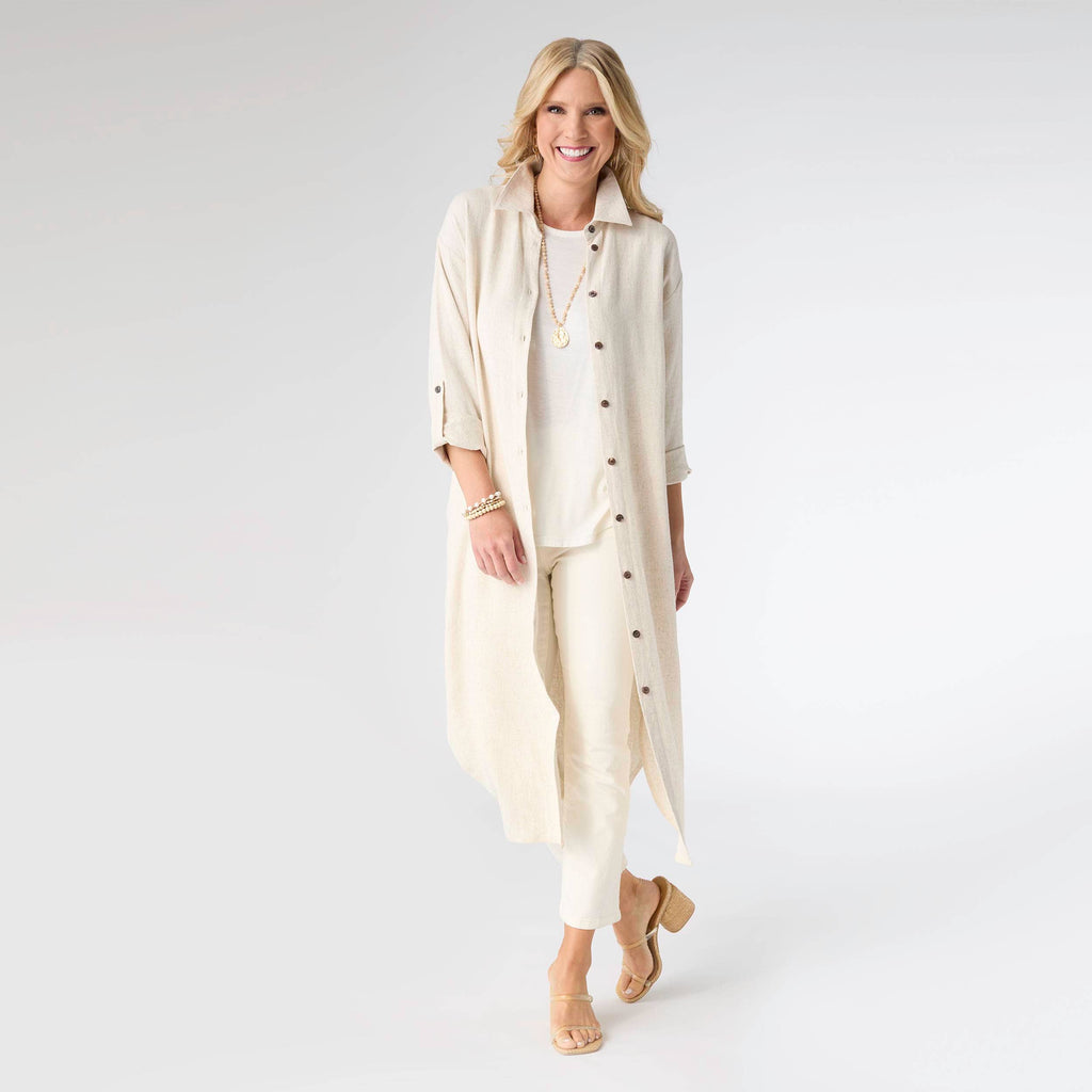 Keira Long Sleeve Dress with Back Button Detail