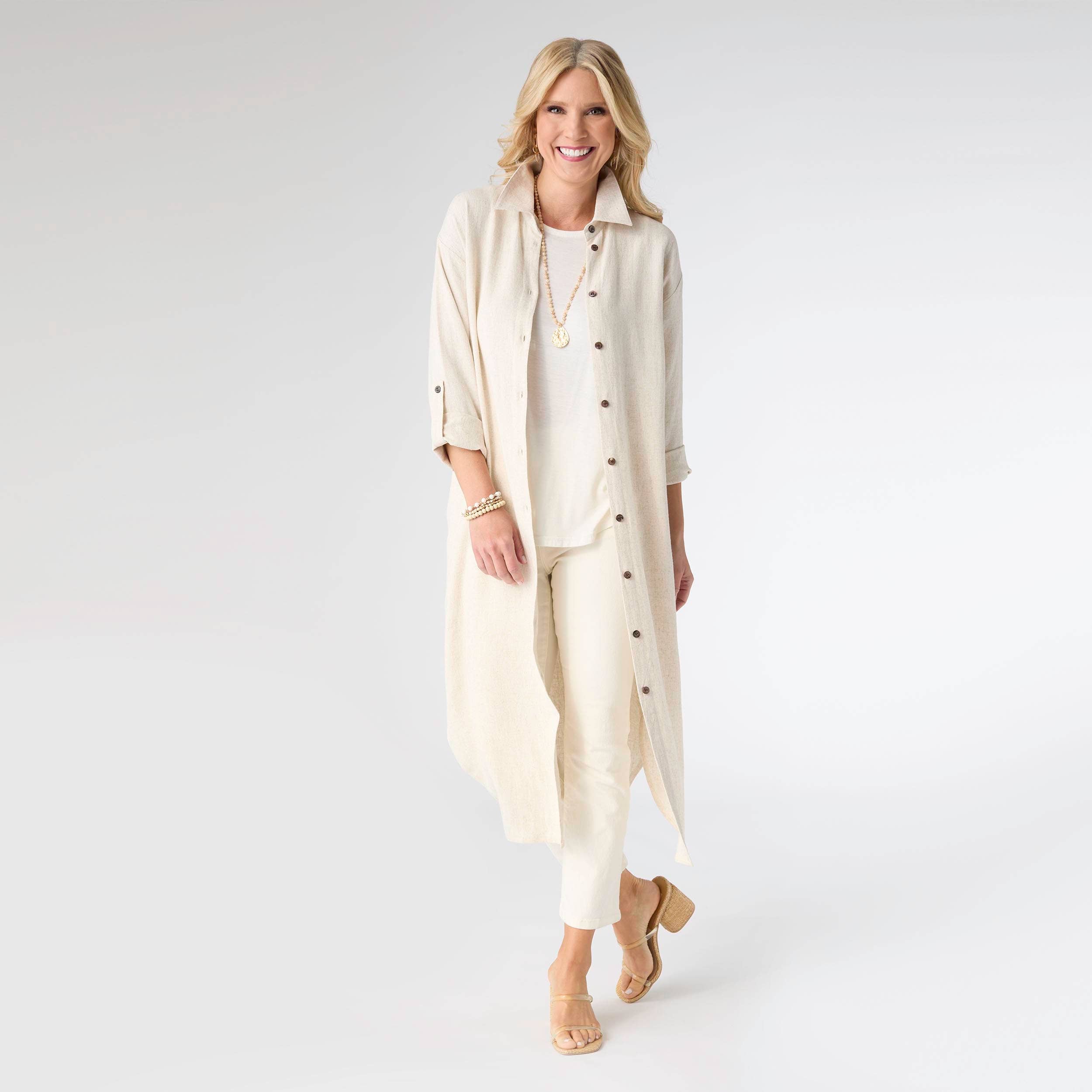 Keira Long Sleeve Dress with Back Button Detail