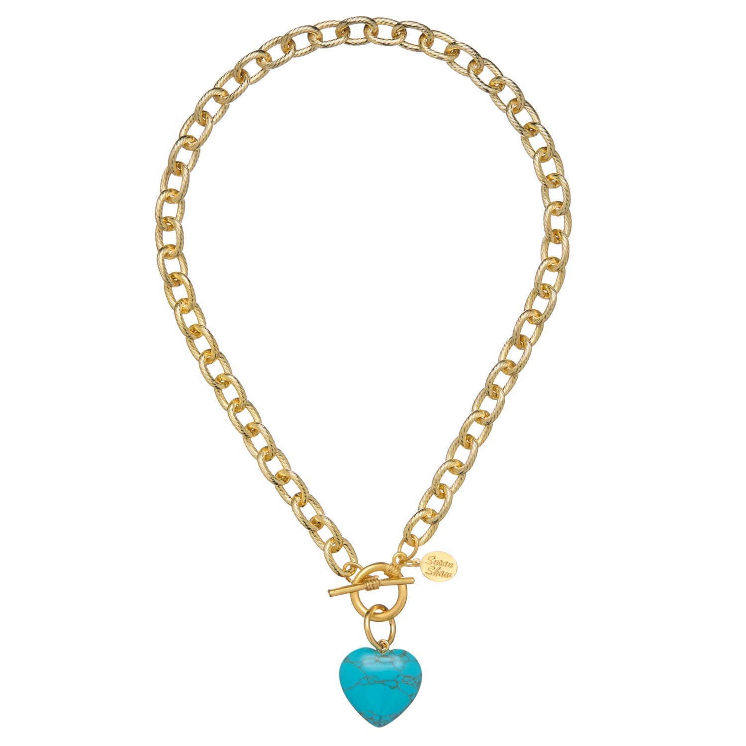 Stone Heart Toggle Necklace