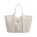 Malia Ivory Laser Cut Vegan Leather Tote Bag Pre-Order 3/30