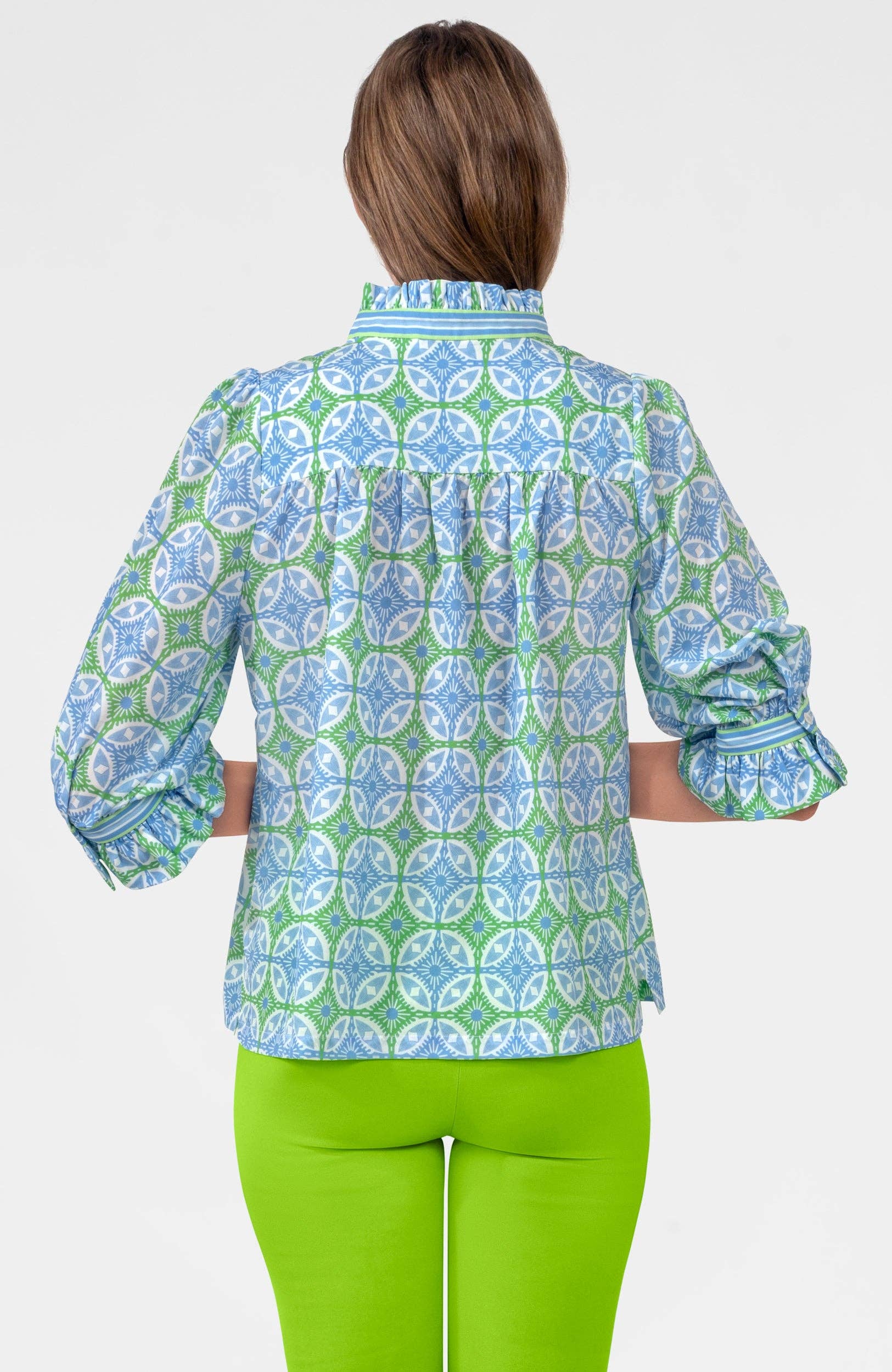 Ruffleneck Tunic - Smell The Roses