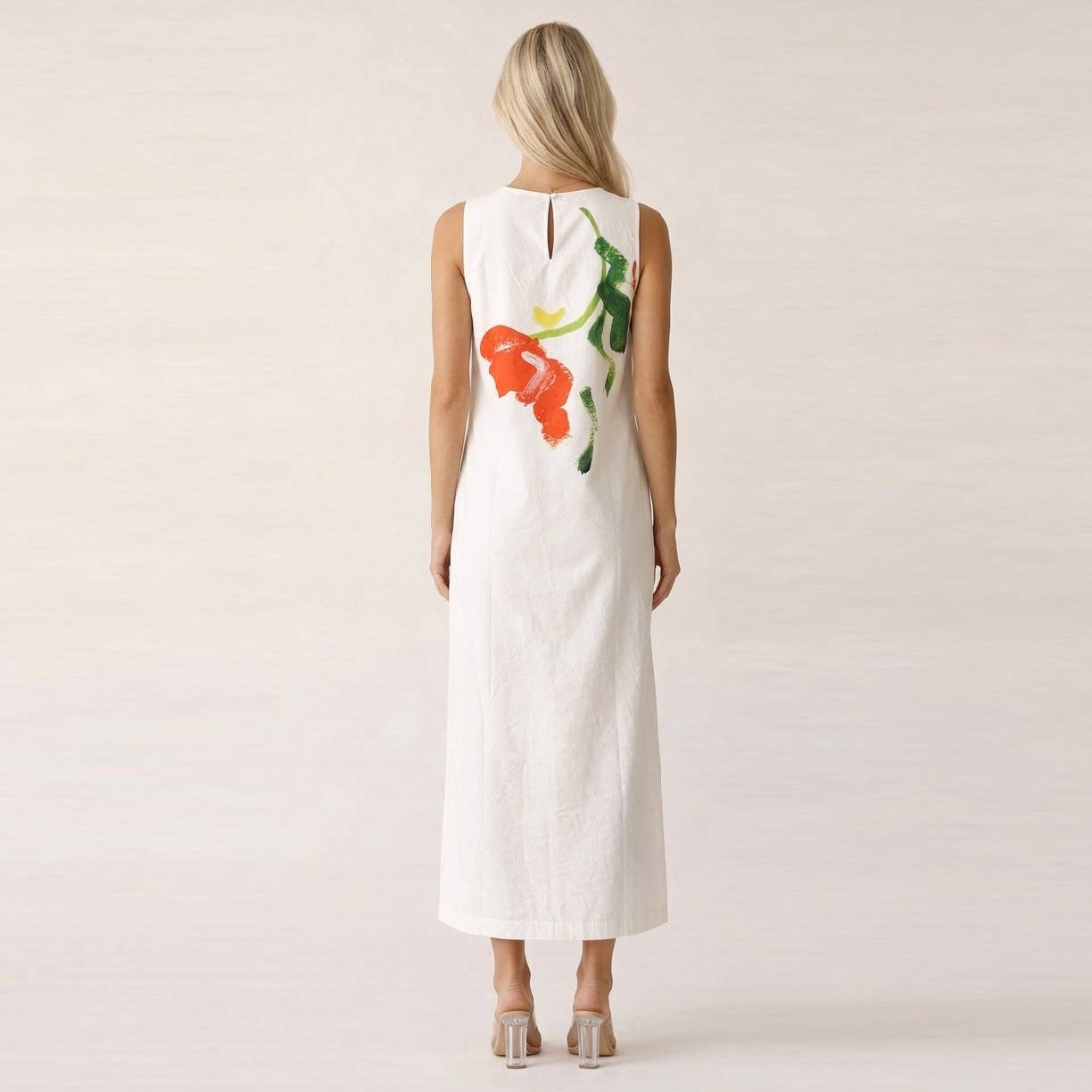 Garden Vase Placement Print Maxi Dress - LWD3425