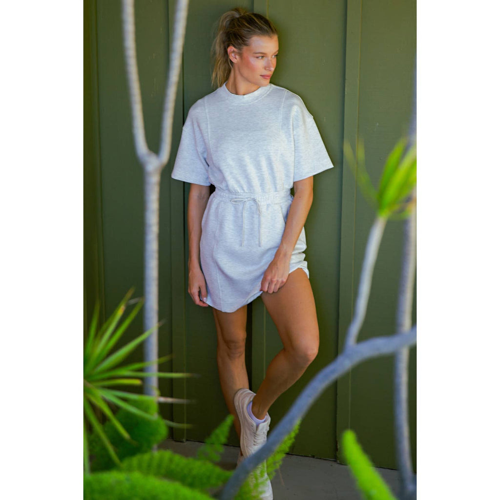 MODAL SCUBA LUXE SHORT SLEEVE MINI DRESS