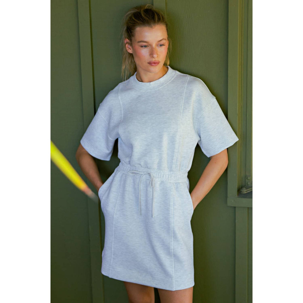 MODAL SCUBA LUXE SHORT SLEEVE MINI DRESS