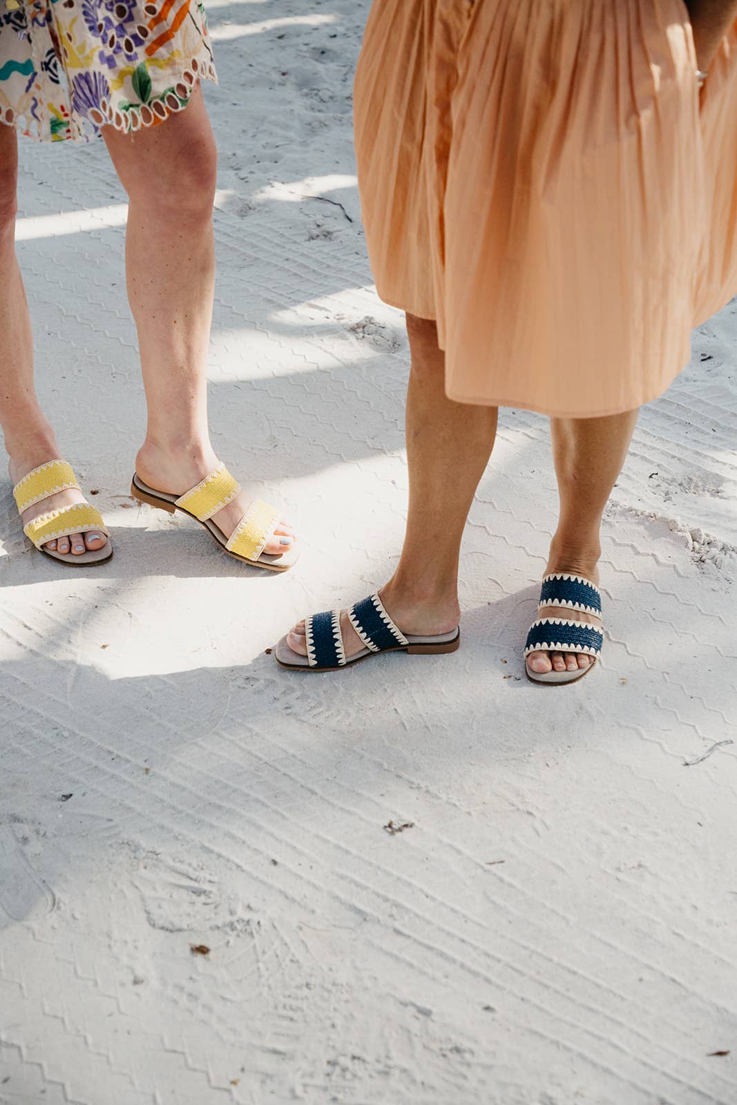 Majorca -Raffia Scalloped Slide Sandal - Spring/Summer