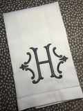 Single Initial Romanesque Huck Towel - Top 18