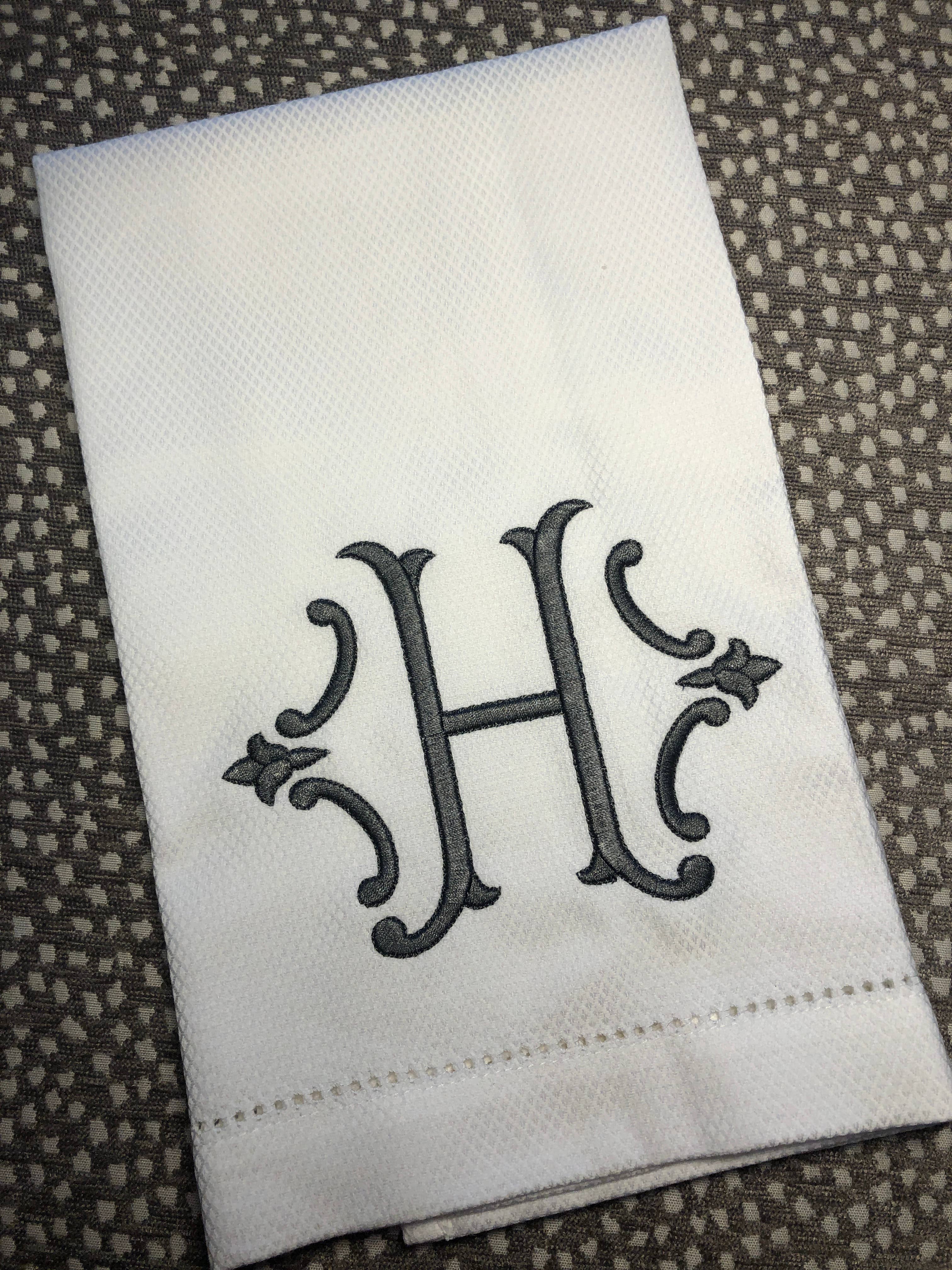 Single Initial Romanesque Huck Towel - Top 18