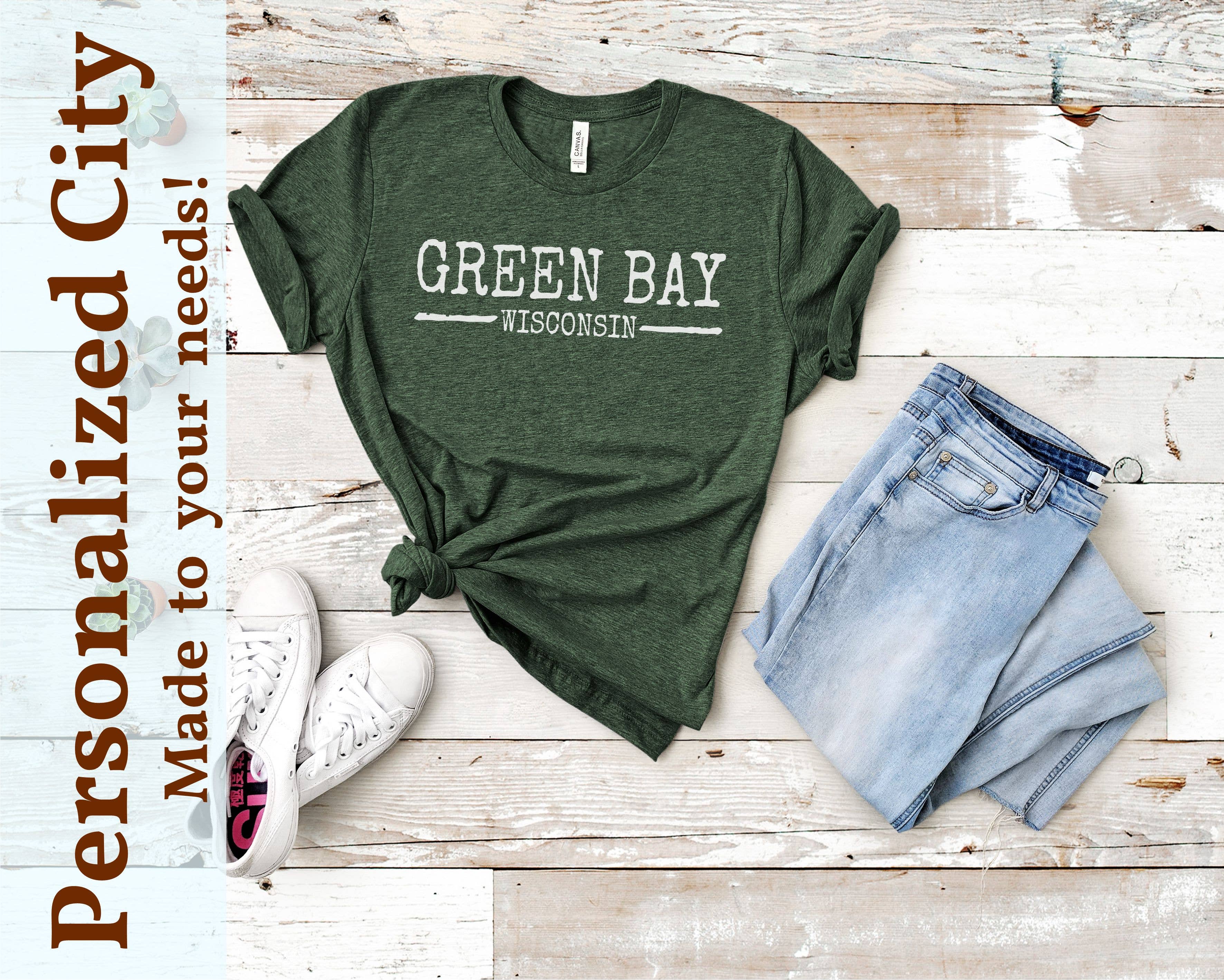 Trendy Distressed Font City Tee - Custom City or Brand Print