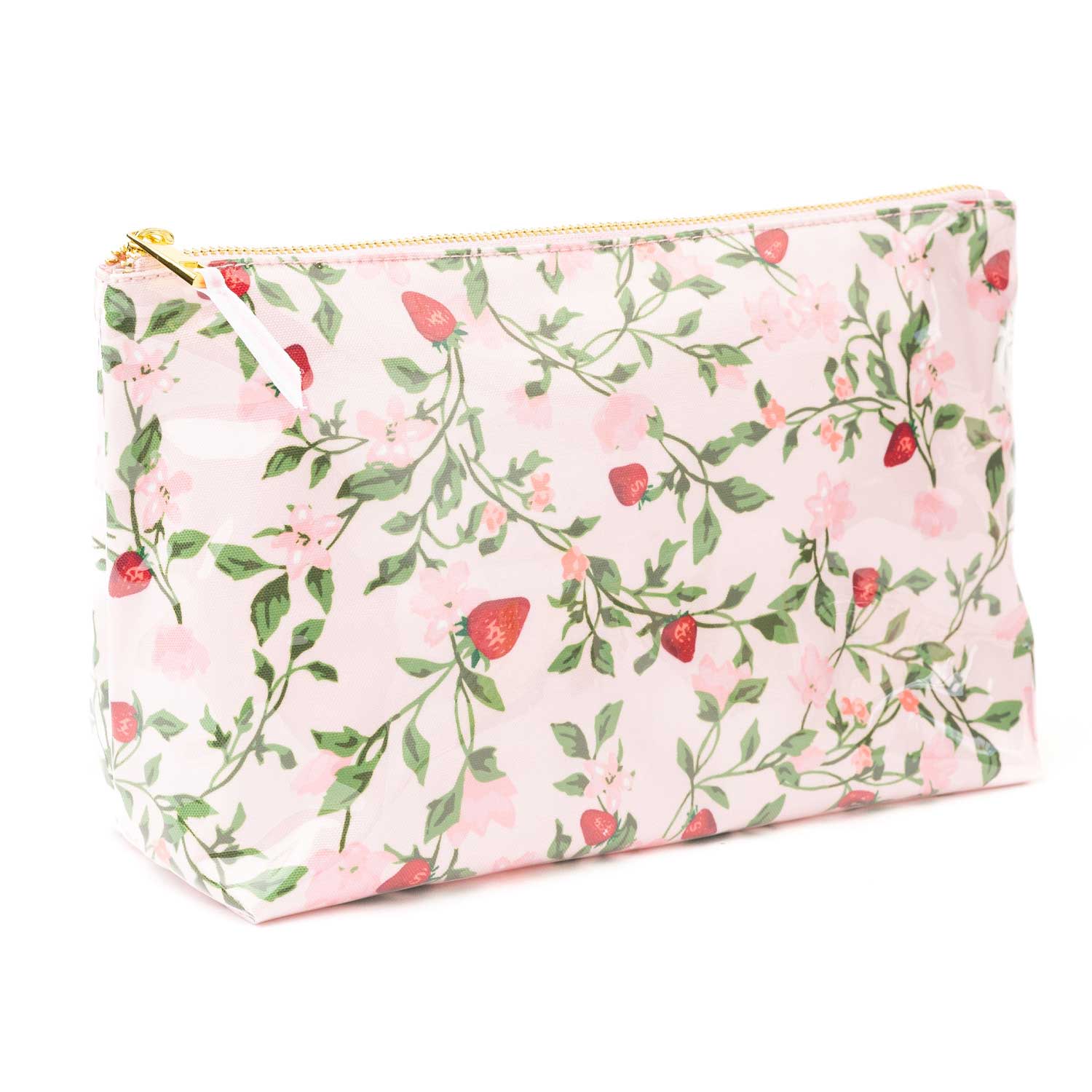 Berry Botanical Clear Coated Travel Cosmetic Case