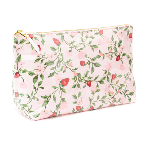 Berry Botanical Clear Coated Travel Cosmetic Case