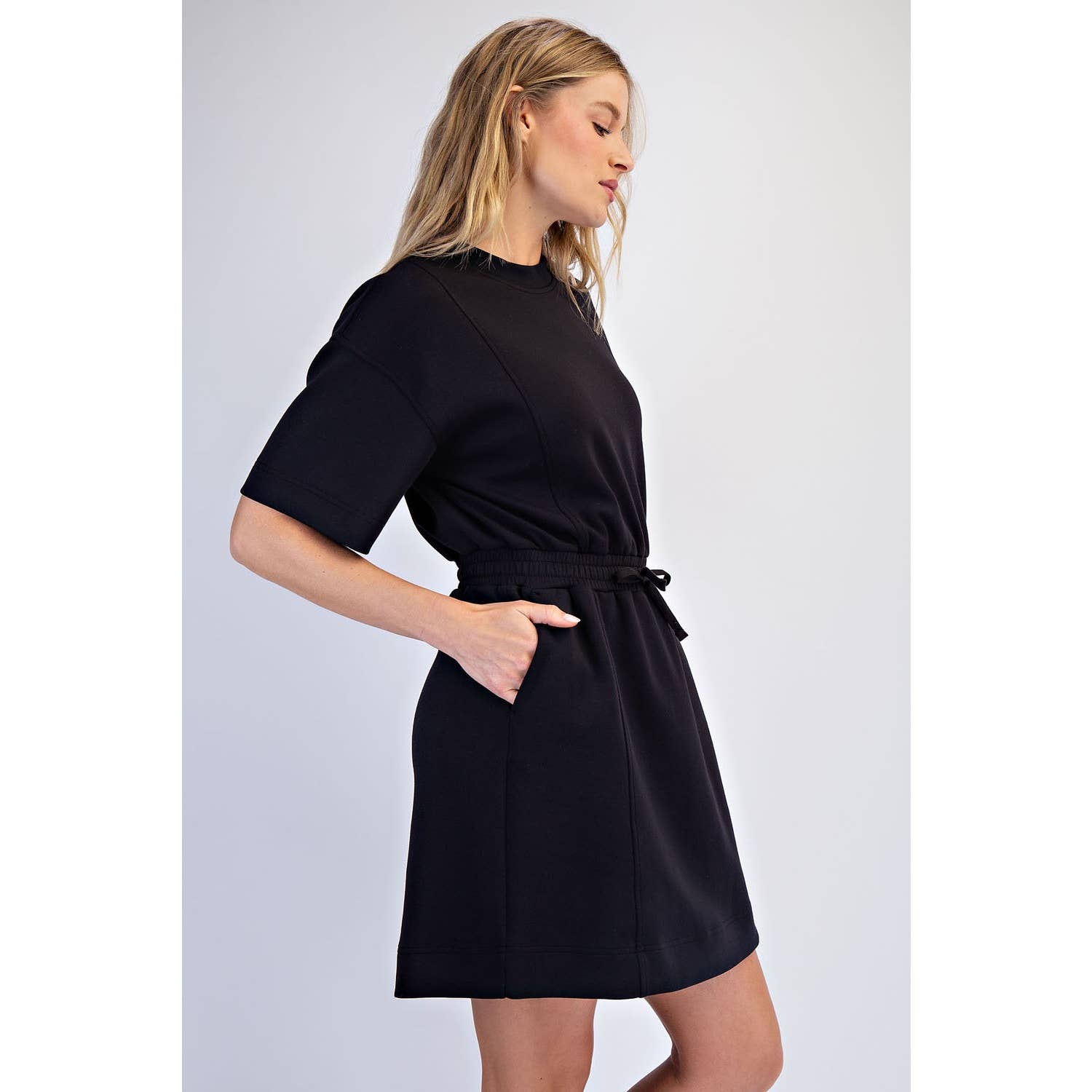 MODAL SCUBA LUXE SHORT SLEEVE MINI DRESS