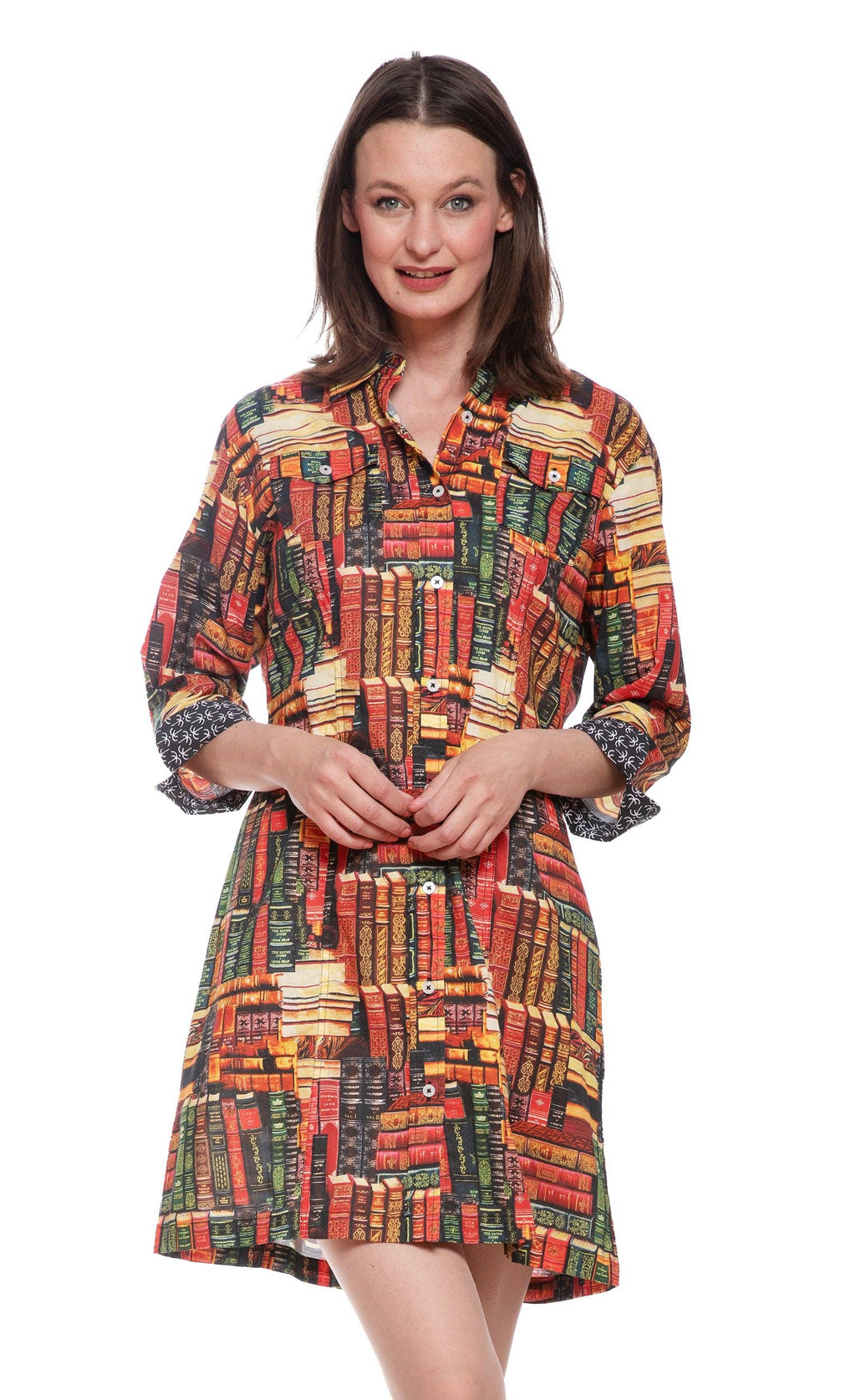 Sag Harbor Dress with Books Print