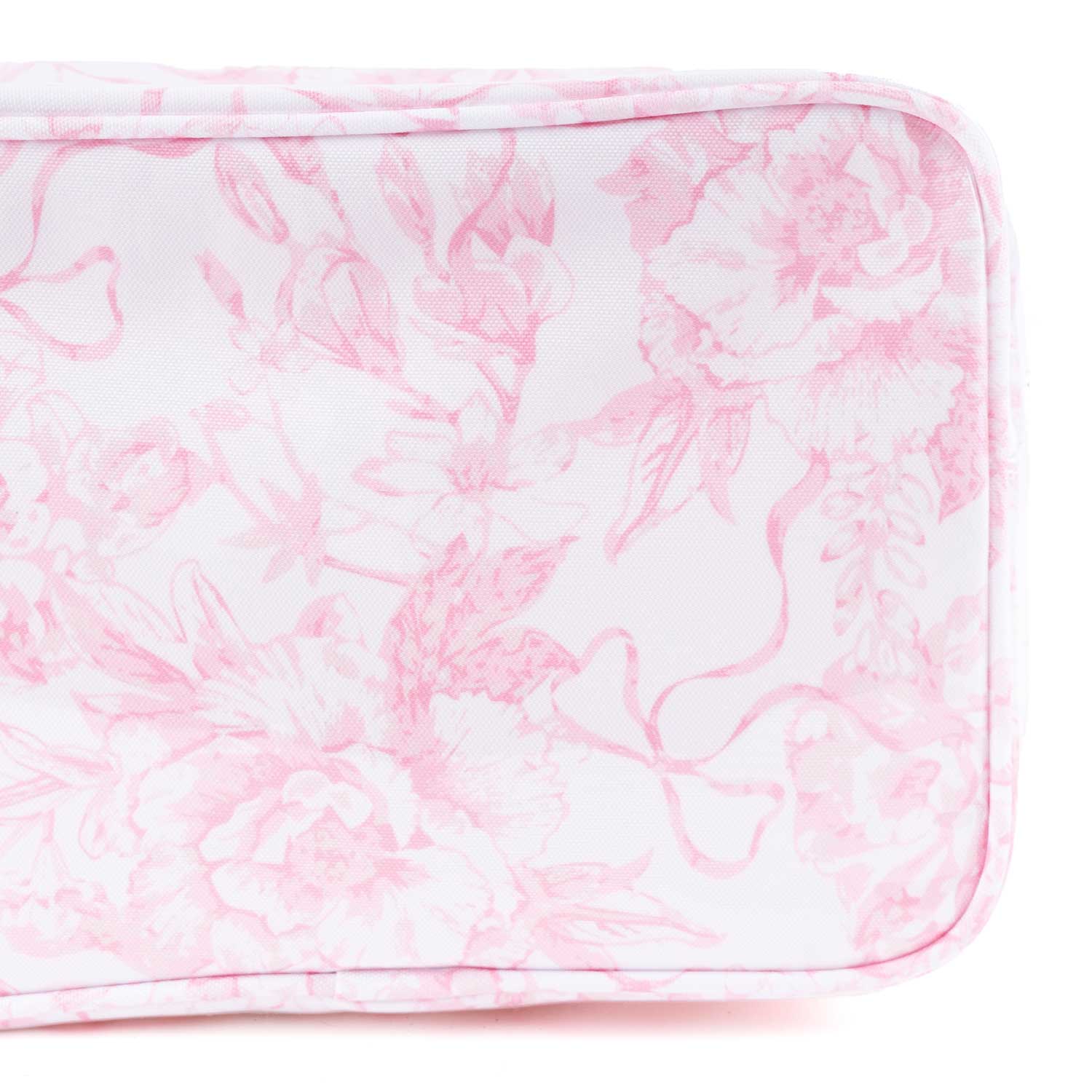 Pink Bow Toile Clear Coated Rectangular Cosmetic Case